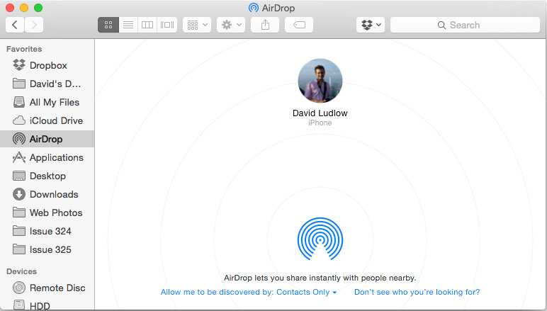 AirDrop desde iPhone