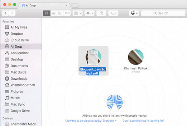 Szinkronizálja az iBookokat az AirDrop segítségével