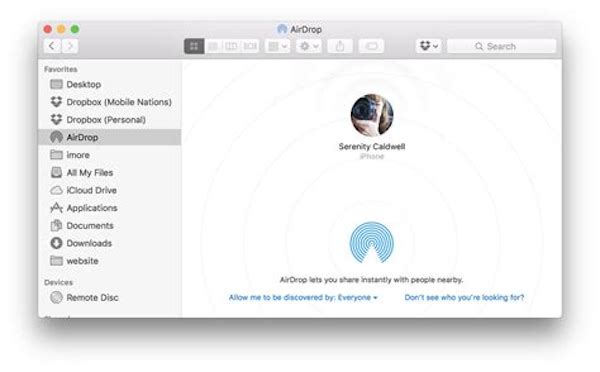 Airdrop sur Mac