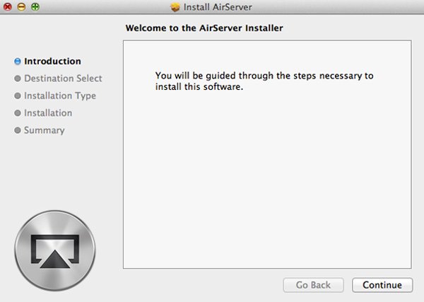 Last ned og installer AirServer