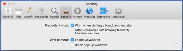 Autoriser les fenêtres contextuelles Safari11
