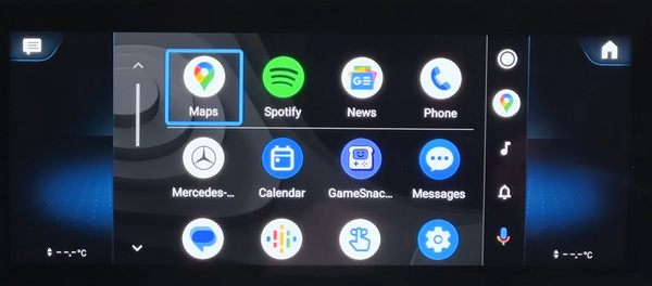 Android Auto kijelző