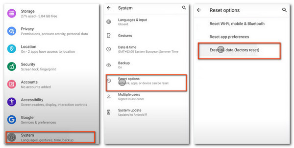 Android Slett data
