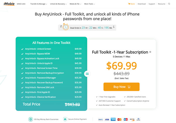 Anyunlock Full Toolkit Pricing