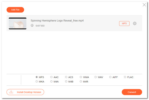 Apeaksoft Gratis Video Converter Online Selecteer MP3