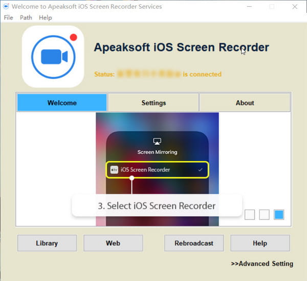 Enregistreur d'écran Apeaksoft iOS