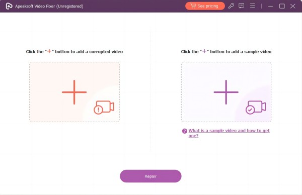 Interfaccia di riparazione video di Apeaksoft