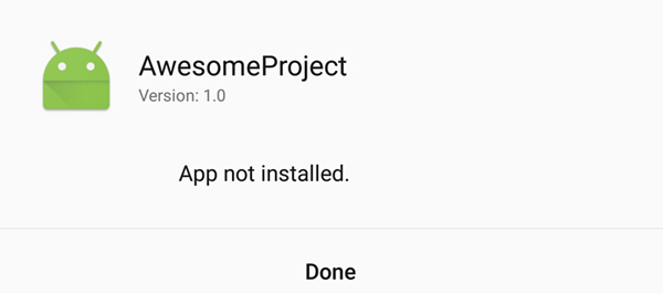 App inte installerat fel