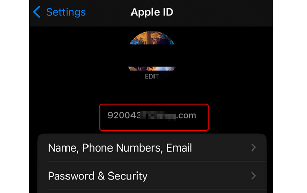 Apple ID In Settings