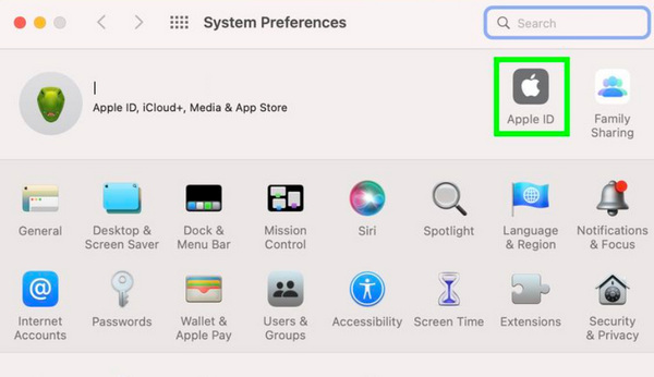 Apple ID In Preferences