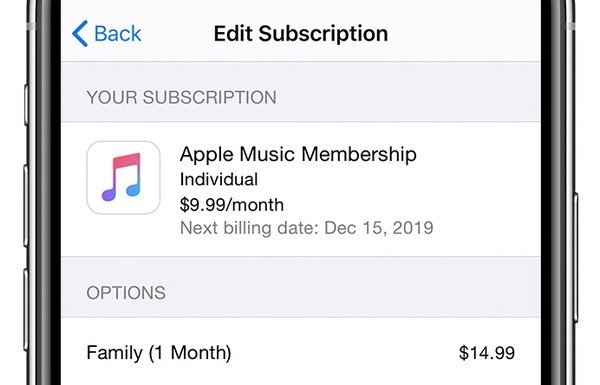 Abonnement famille Apple Music