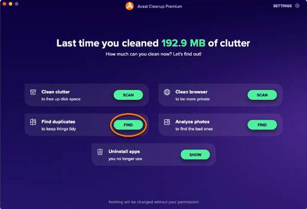 Avast Cleanup-dashboard