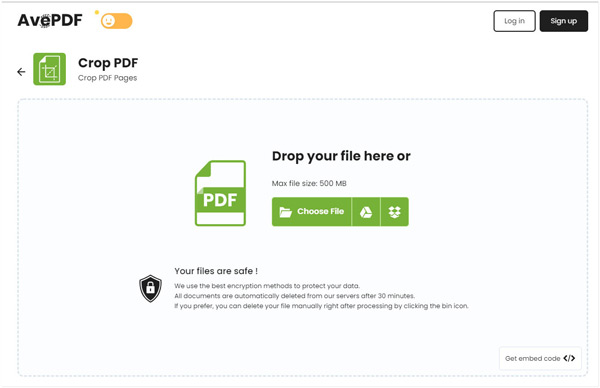 Avepdf recortar pdf