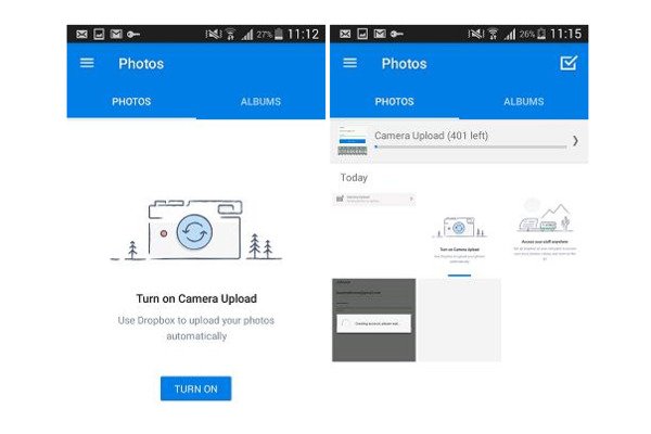 Säkerhetskopiera Android-bilder till Dropbox