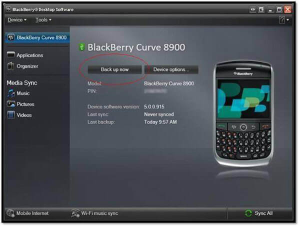 Backup Blackberry Desktop