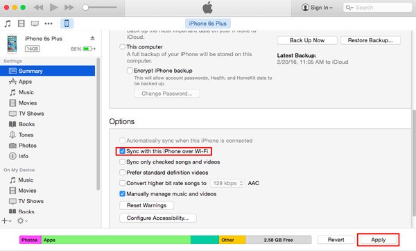 Maak draadloos een back-up van iPhone naar Mac