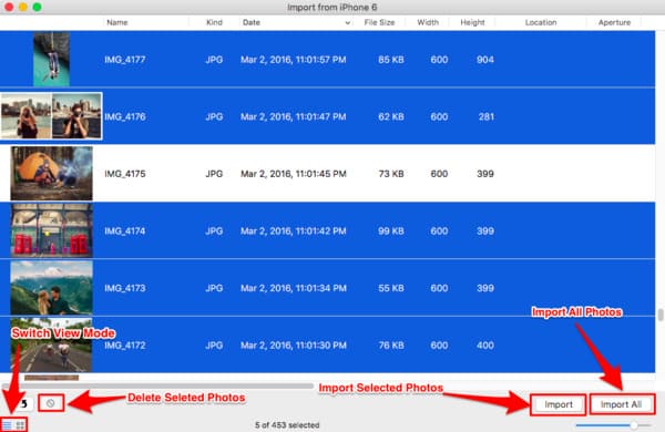 Copia de seguridad de fotos de iPhone en Mac con vista previa