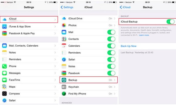 Az iCloud segítségével készítsen biztonsági másolatot az iPhone-ról Mac-re