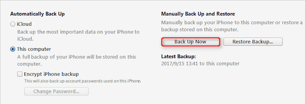 Backup do iTunes