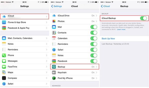 Backup de fotos para o iCloud manualmente