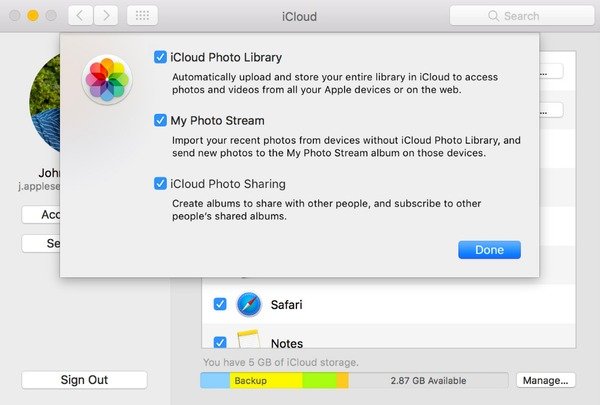 backup photos from mac