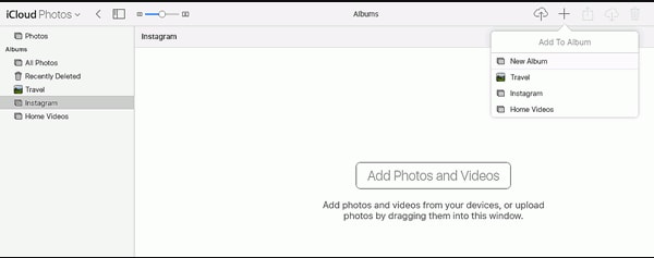 Add Pictures to the New iCloud Album