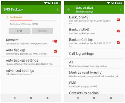 Backup SMS on Android