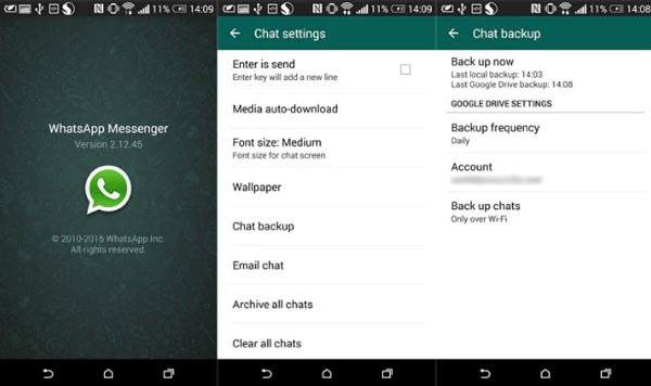 Biztonsági másolat készítése a WhatsAppról a Google Drive-ra