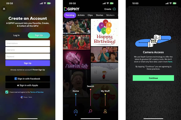 iPhone için En İyi Gif Oluşturucu Uygulaması Giphy
