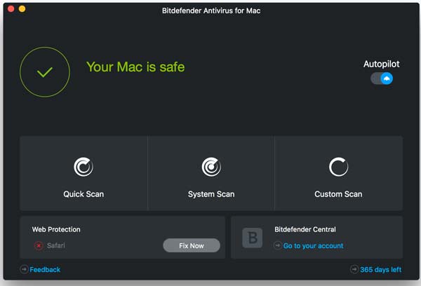 Écran Bitdefender