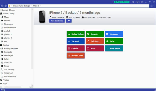 Gennemse iPhone Backup