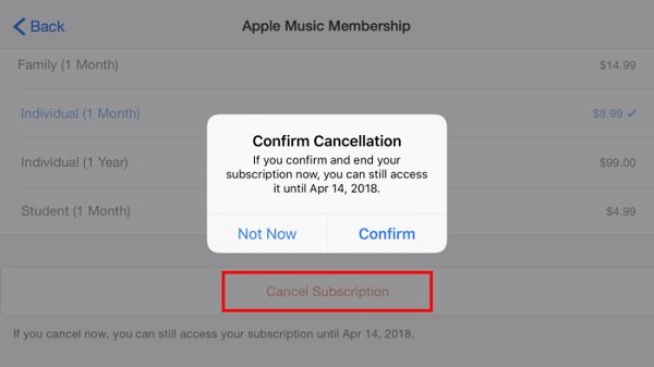 Apple Music abbrechen