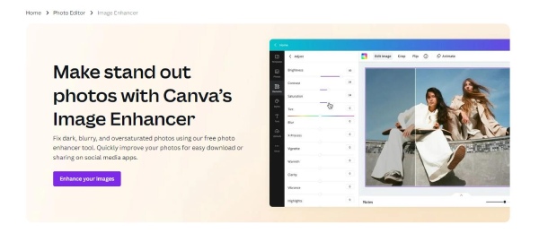 Mejorador de fotos en línea de Canva