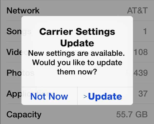 Opdater Carrier Settings