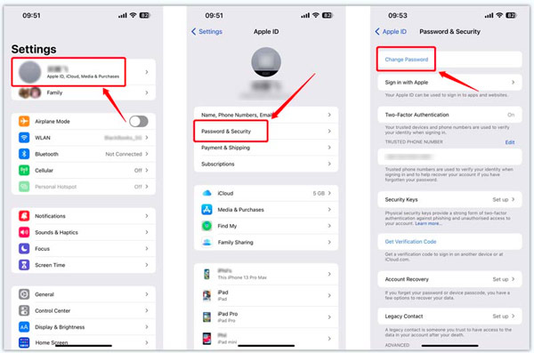 Ändern Sie das iCloud-Passwort der Apple-ID auf dem iPhone