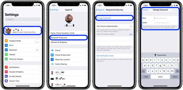 Change Apple ID Password On iPhone Settings