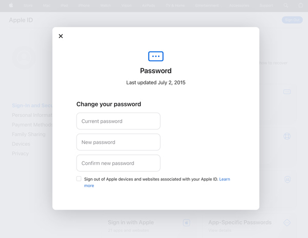 Change iCloud Password On Computer Browser
