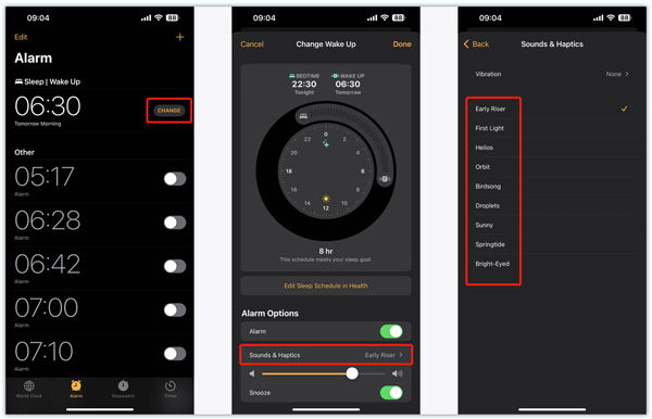 Changer le son de l'alarme de l'iPhone