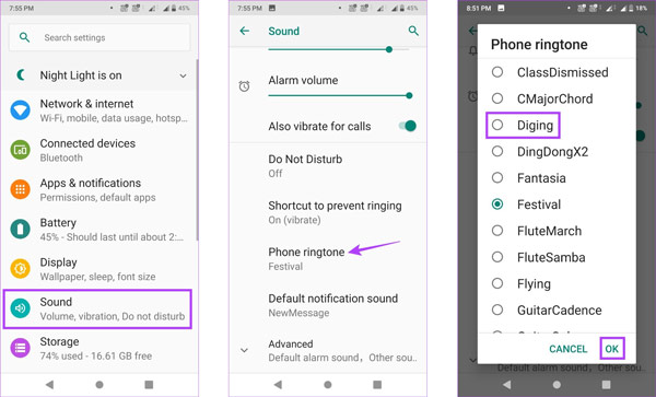 Ändra ringsignal på en Android-telefon