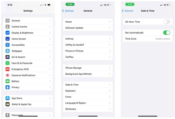 Changer le fuseau horaire automatiquement