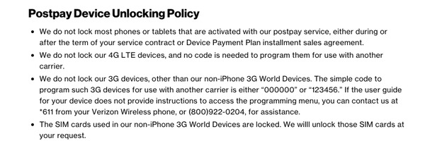 Checklist voor het ontgrendelen van Verizon iPhone