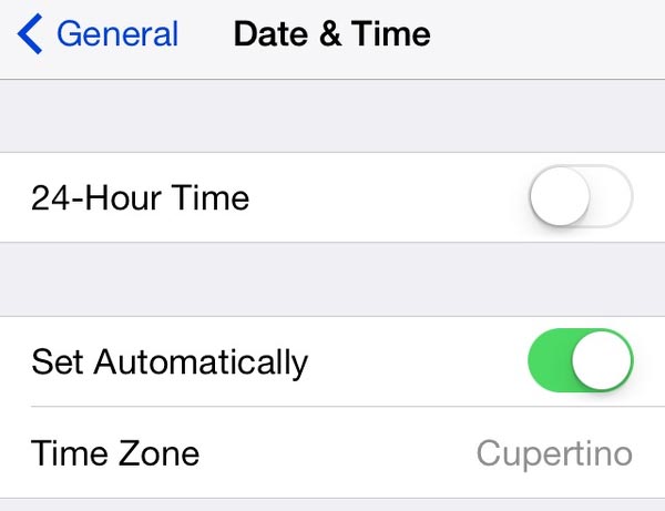 Check Date and Time Settings