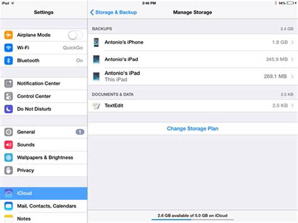 Sprawdź iCloud Storage