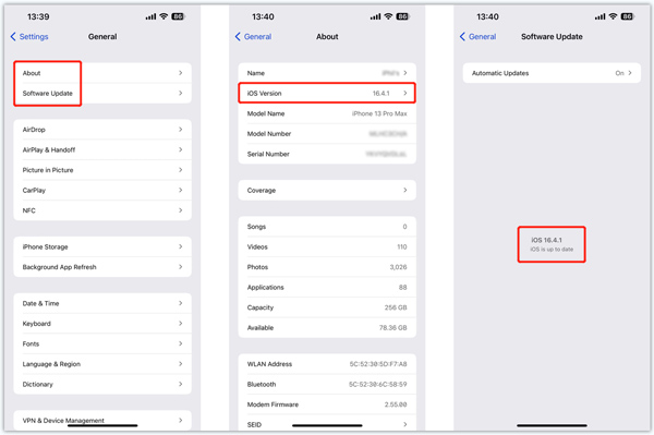 Controlla il sistema di aggiornamento della versione iOS di iPhone