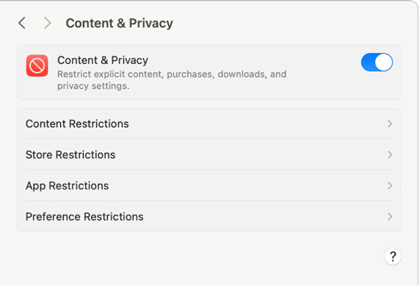 Verificar restricciones Mac