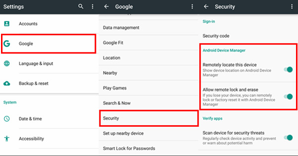 Compruebe la configuración de seguridad