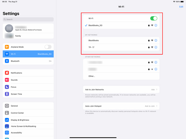 Check Verify iPad Wifi Connection