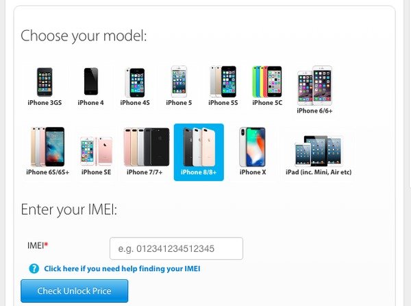 iPhone IMEI kód