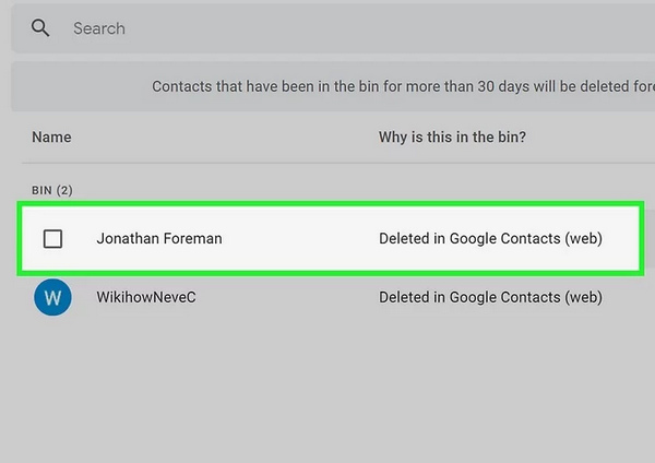 Choose Gmail Contact