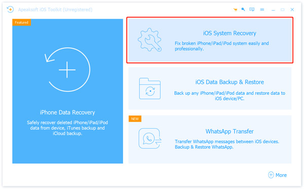 Choisissez iOS System Recovery Nouveau